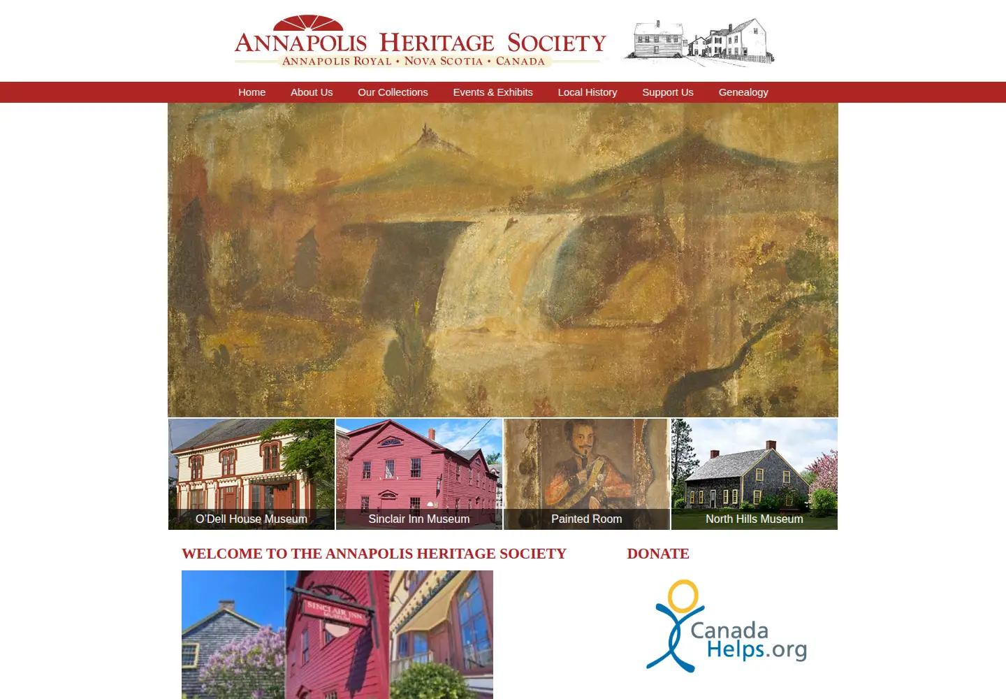 Captured homepage of annapolisheritagesociety.com in the current scan