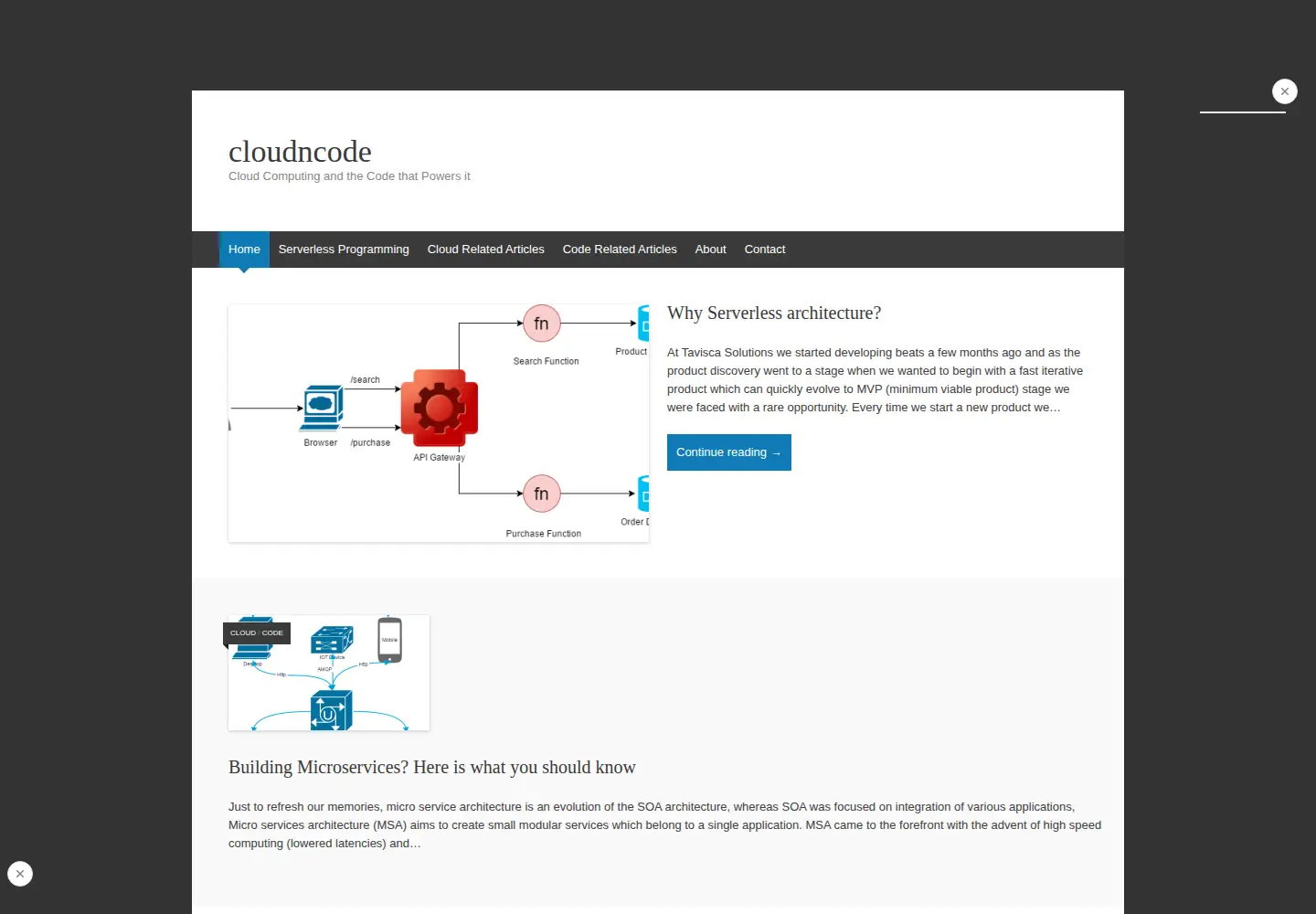 Captured homepage of cloudncode.blog in the current scan