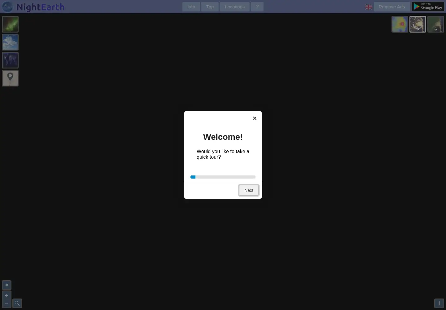 Screenshot of nightearth.com