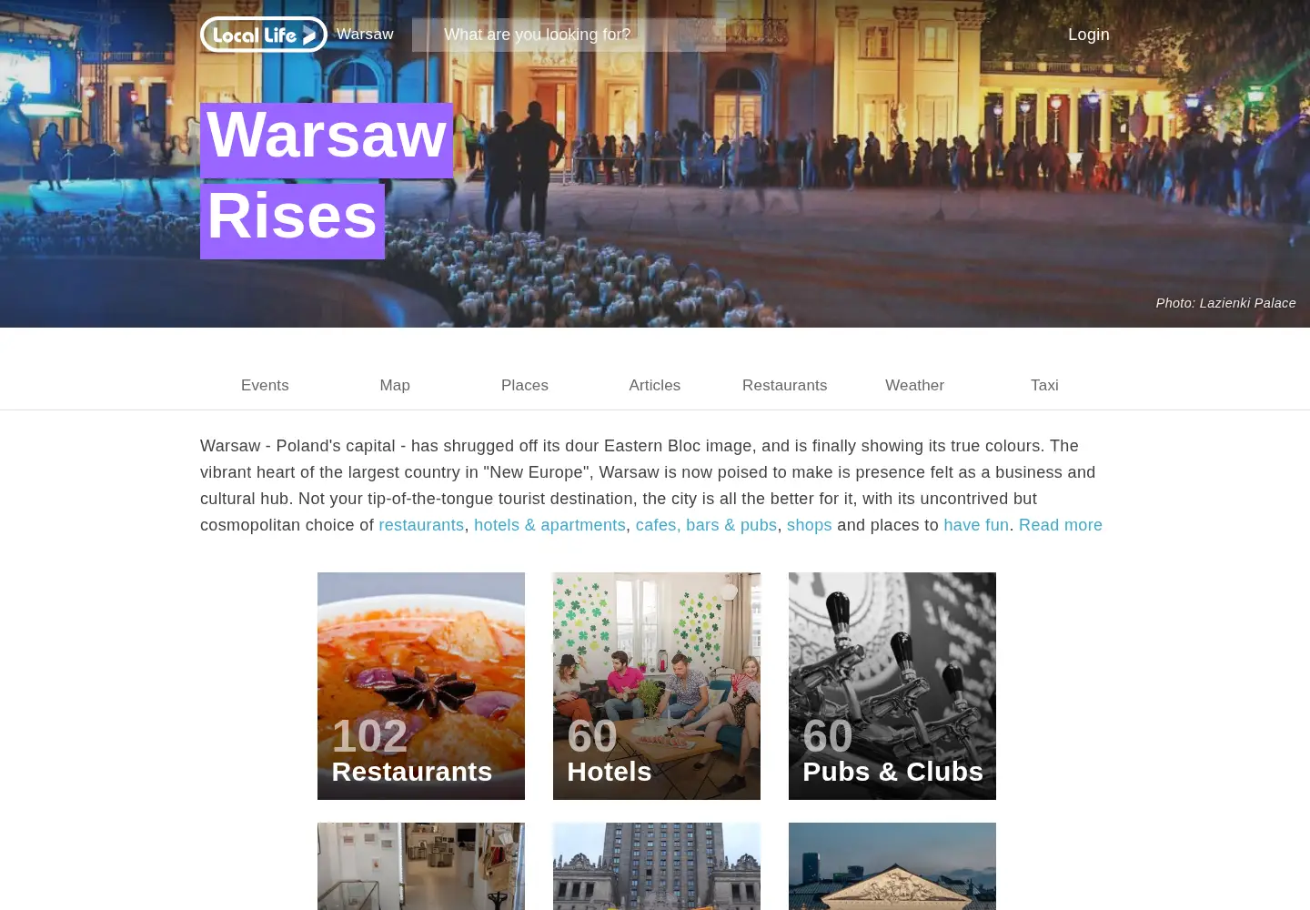 Screenshot of warsaw-life.com