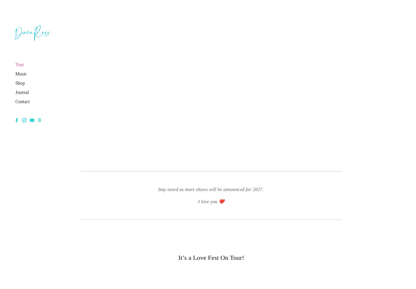 Screenshot of dianaross.com
