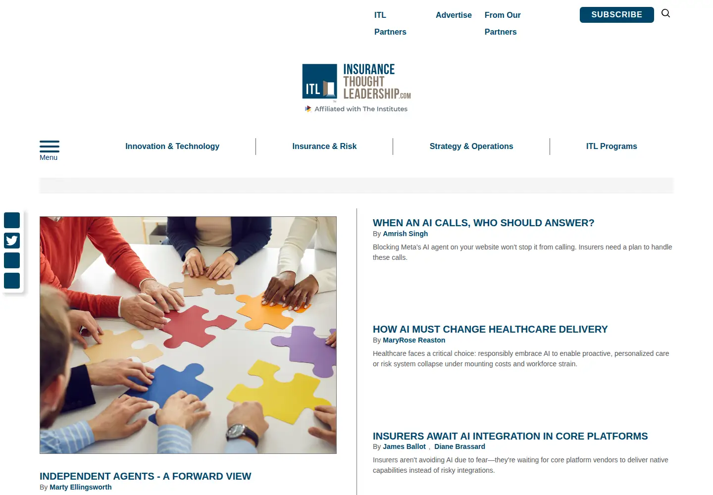 Screenshot of insurancethoughtleadership.com