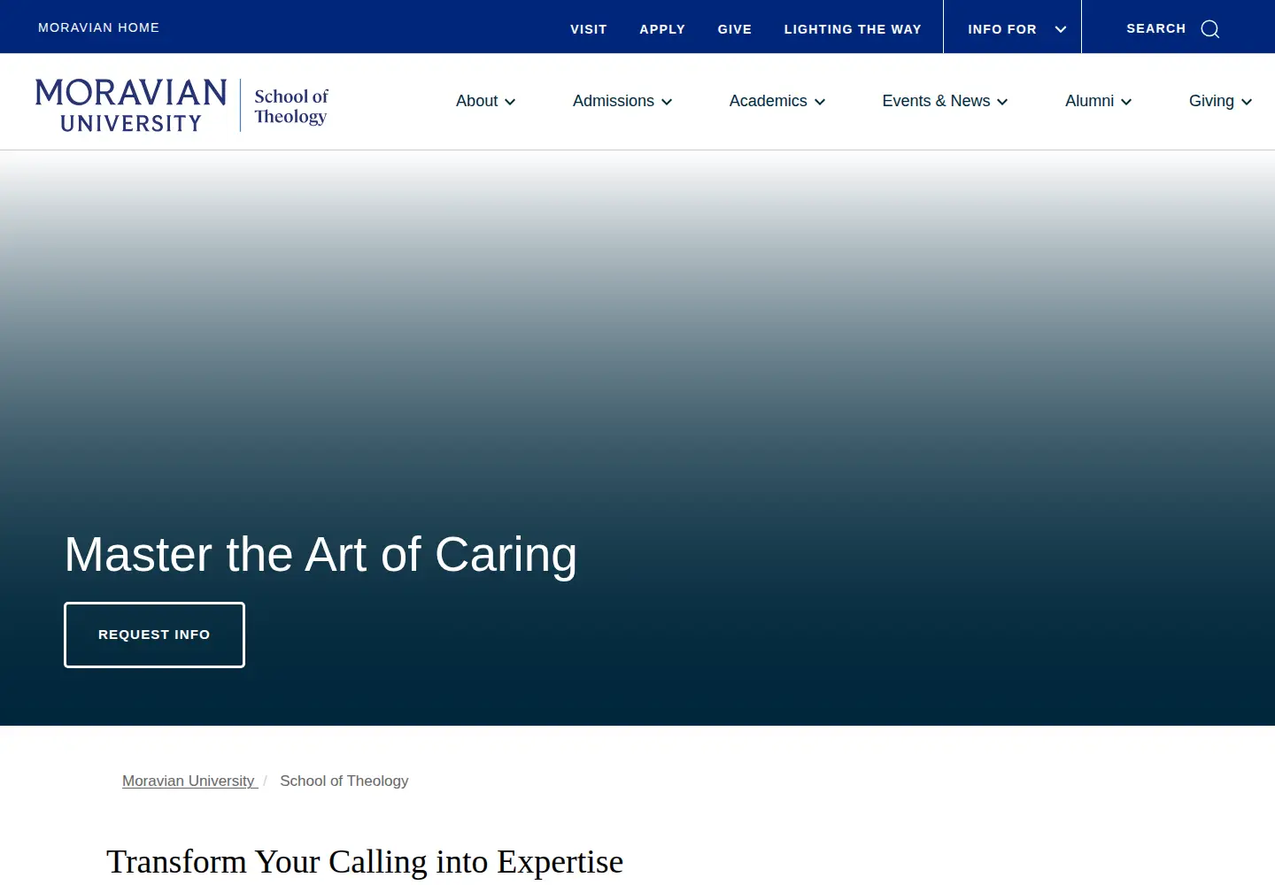 Screenshot of moravianseminary.edu