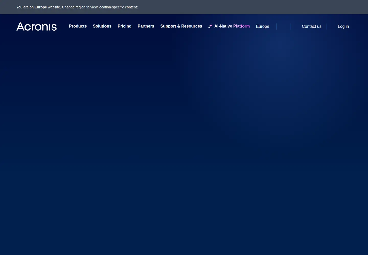 Screenshot of acronis.com