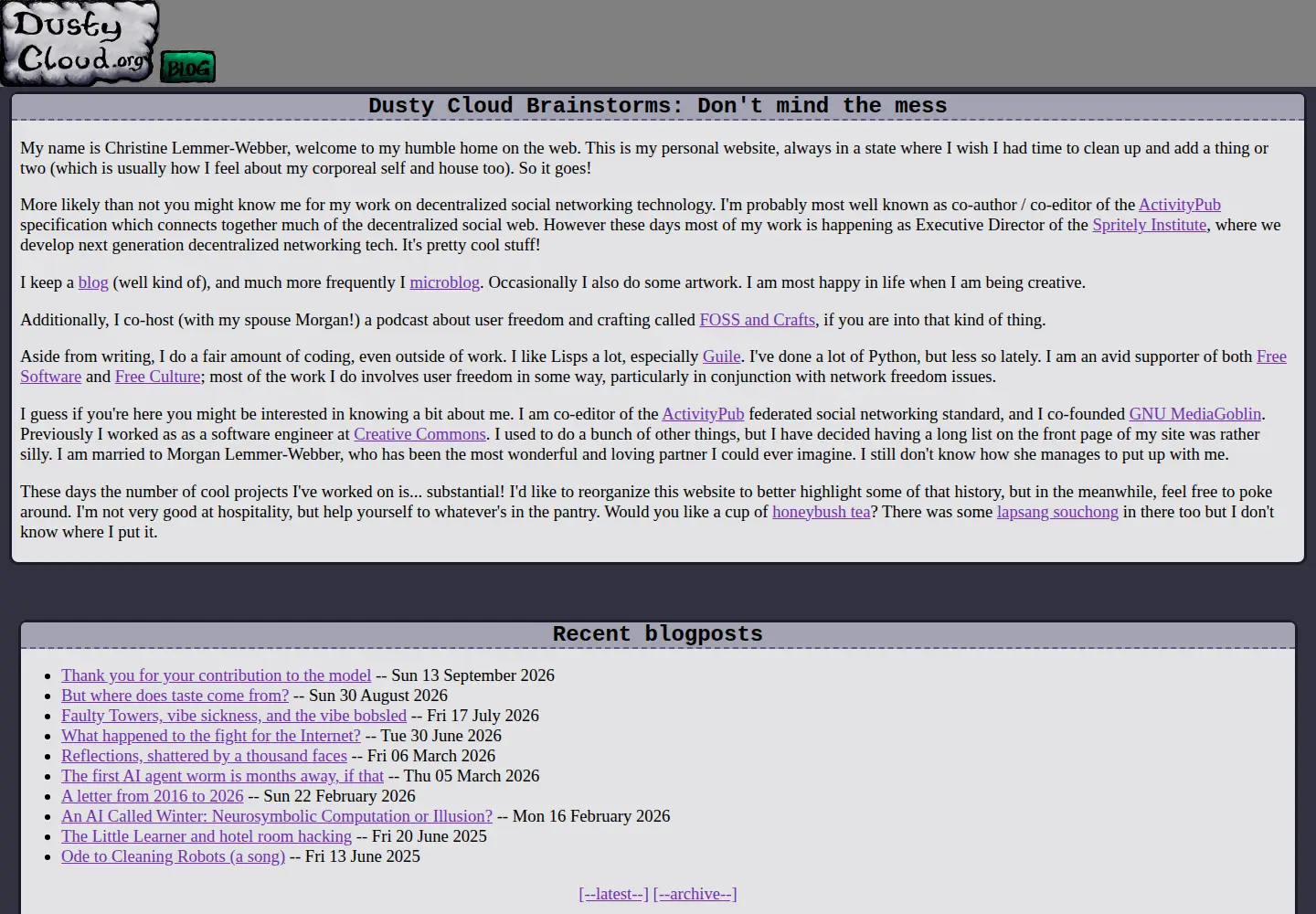Screenshot of dustycloud.org