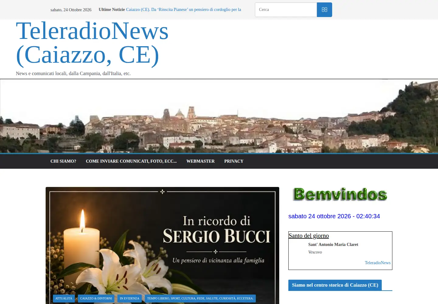Captured homepage of teleradio-news.it in the current scan