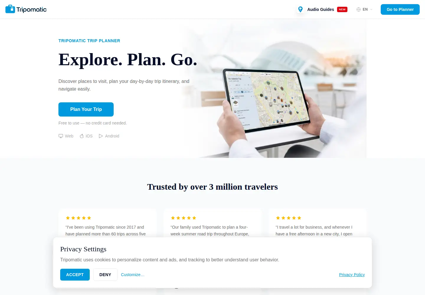 Screenshot of tripomatic.com