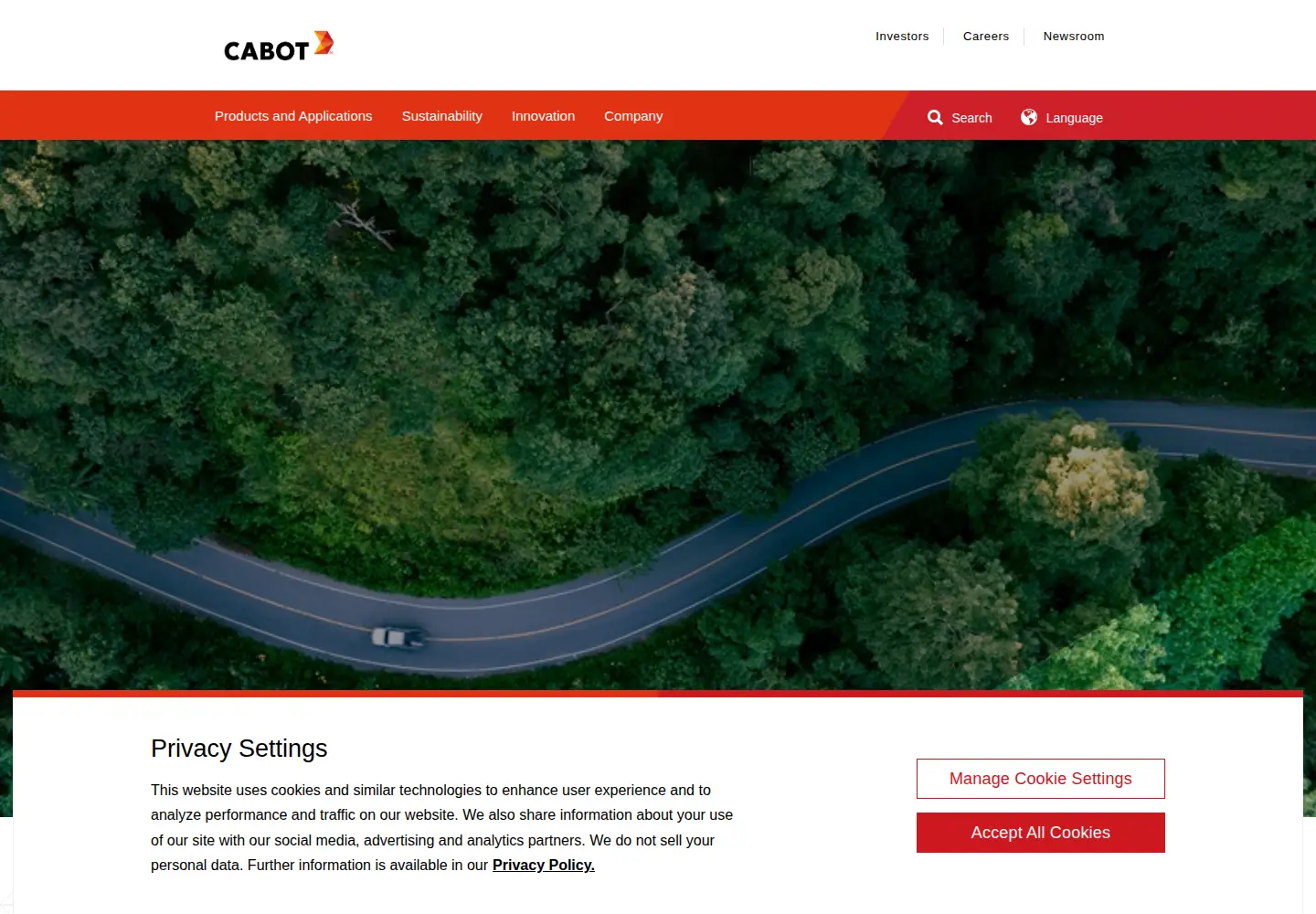 Captured homepage of cabotcorp.com in the current scan