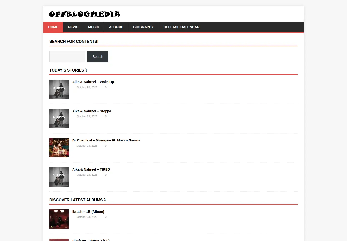 Screenshot of offblogmedia.com