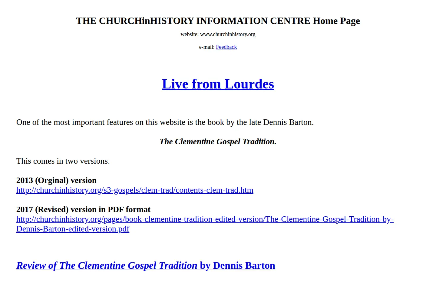 Screenshot of churchinhistory.org