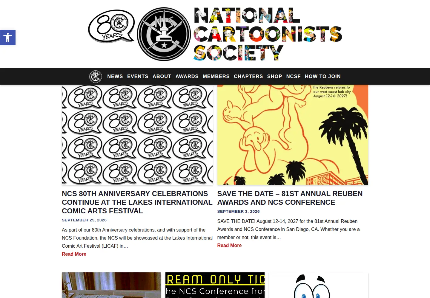 Screenshot of nationalcartoonists.com