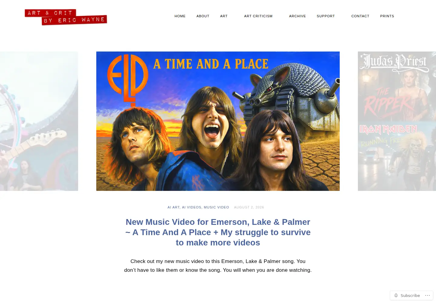Screenshot of artofericwayne.com