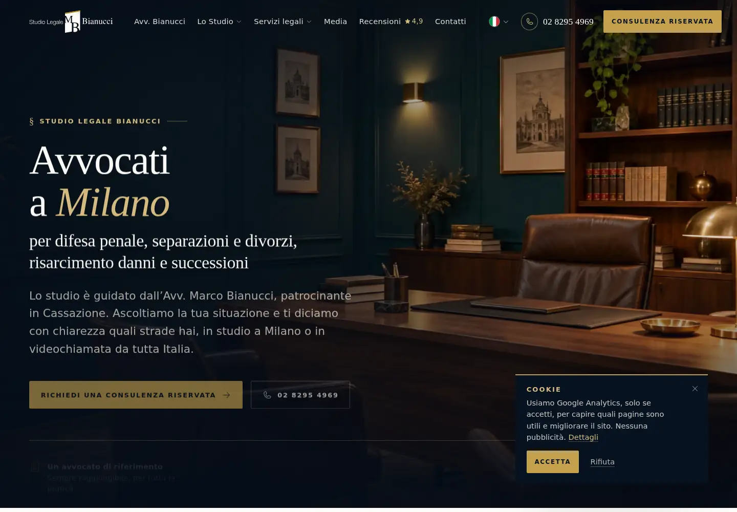 Screenshot of studiolegalebianucci.it