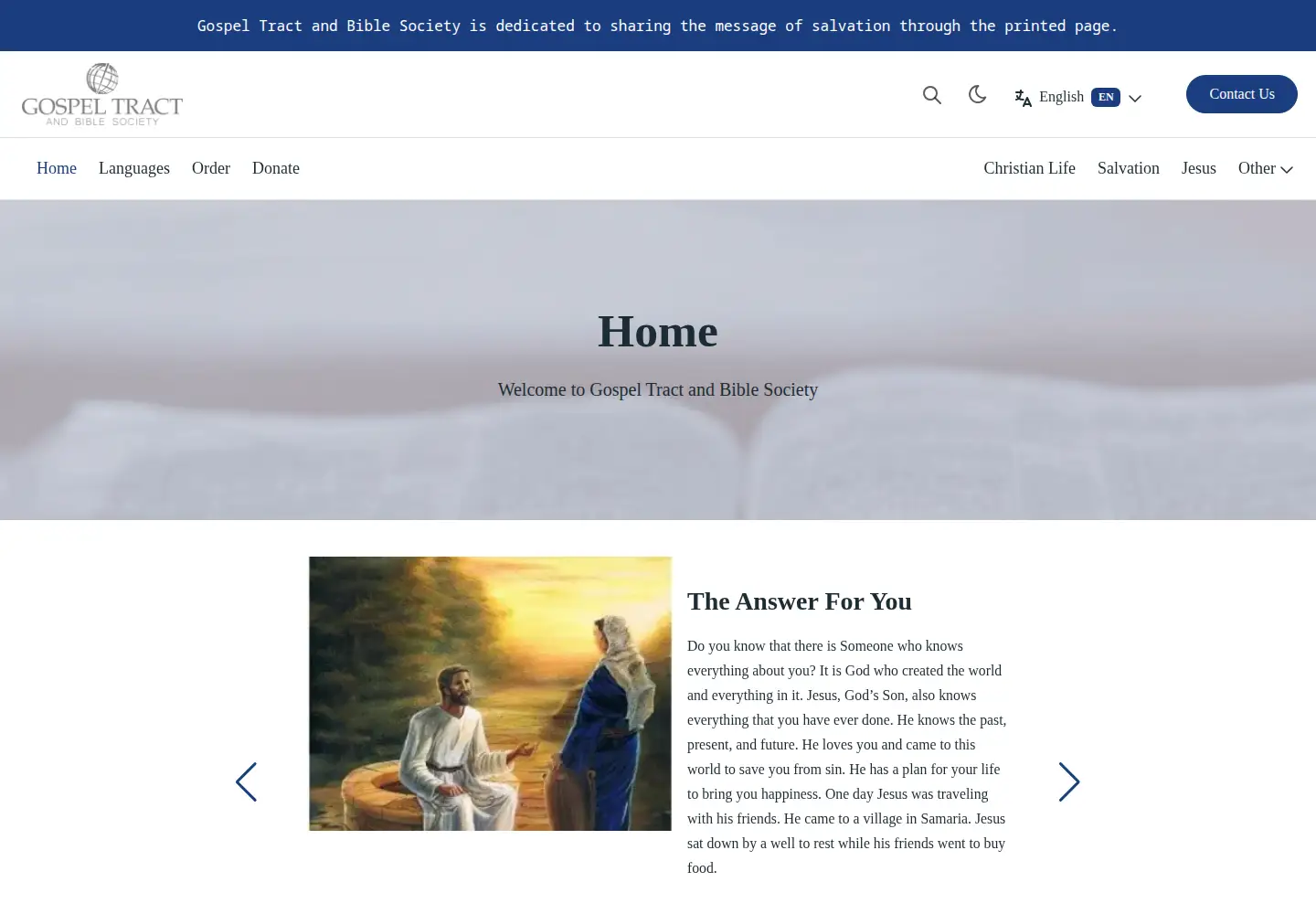 Captured homepage of gtbs.org in the current scan
