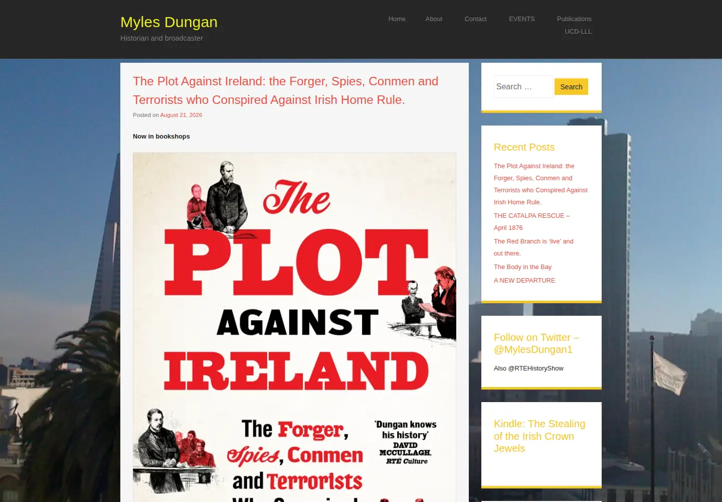 Captured homepage of mylesdungan.com in the current scan