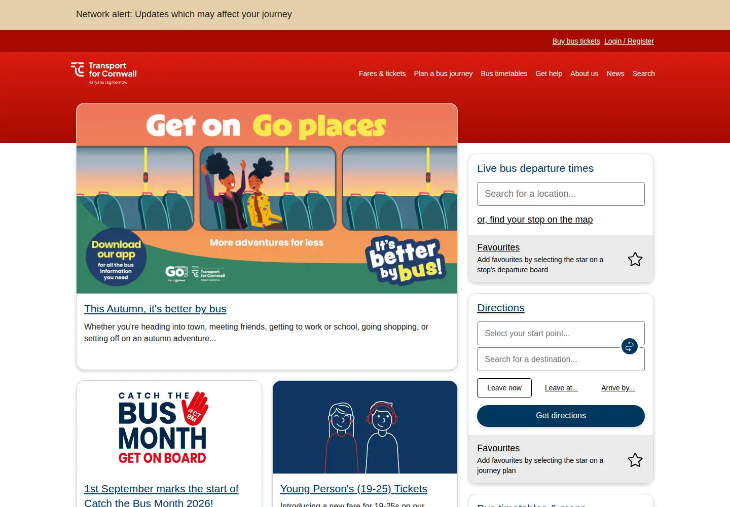 Screenshot of transportforcornwall.co.uk