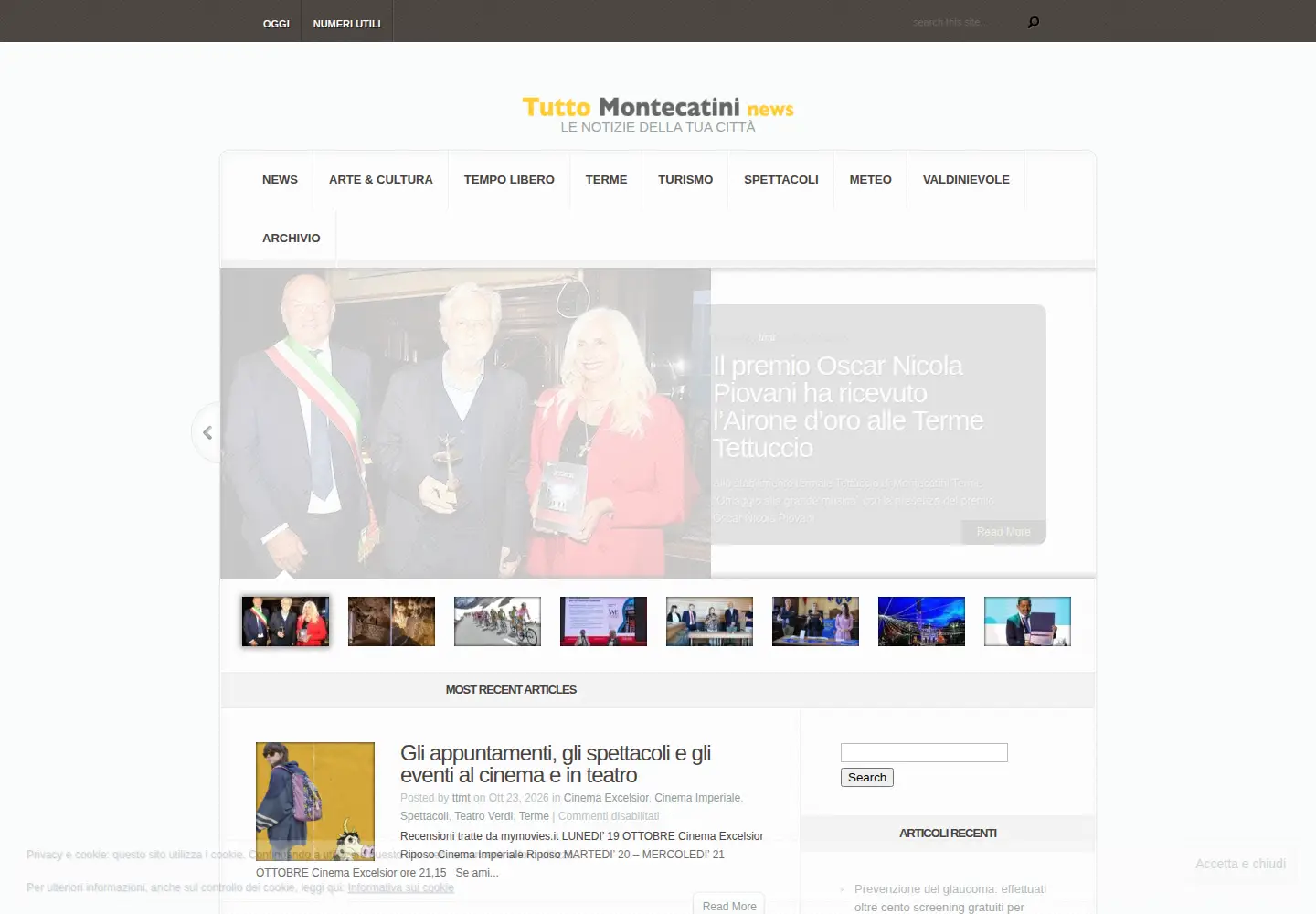 Screenshot of tuttomontecatini.it