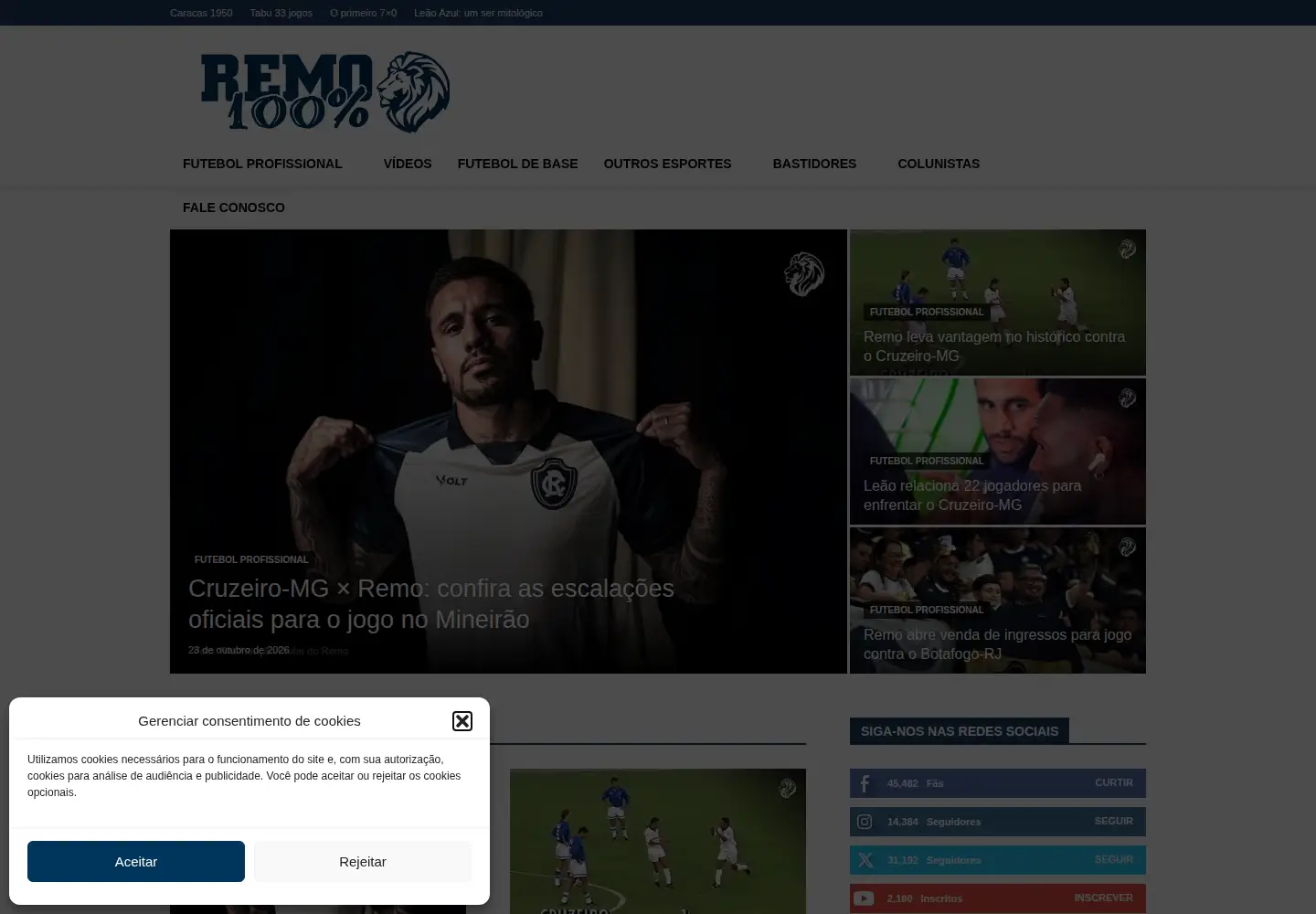 Screenshot of remo100porcento.com