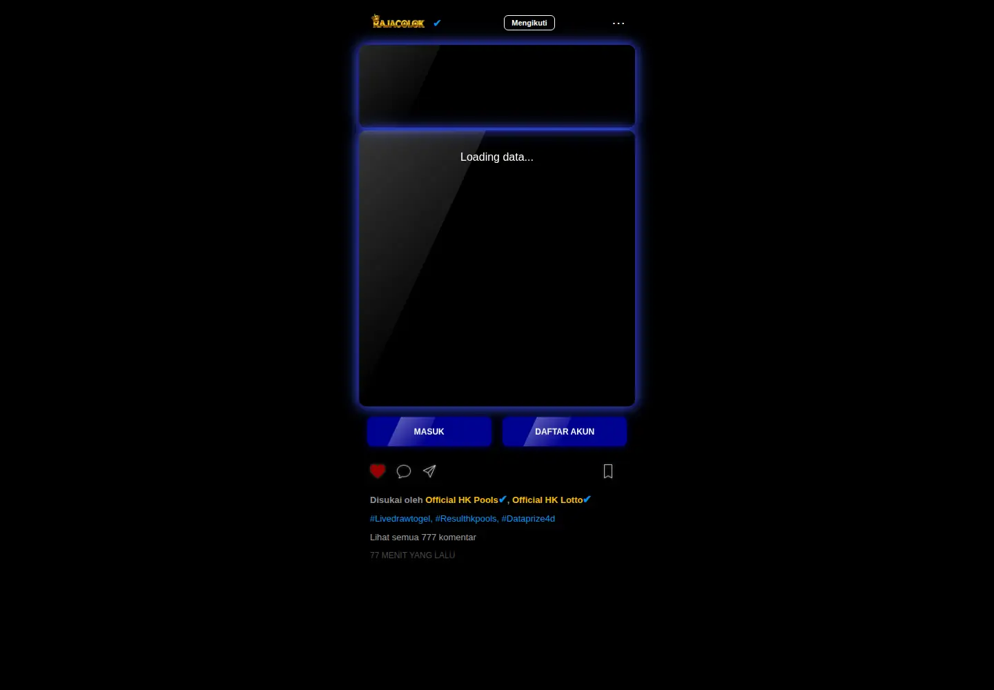 Captured homepage of talkdigger.com in the current scan