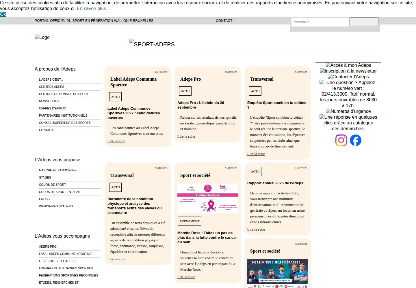 Screenshot of sport-adeps.be