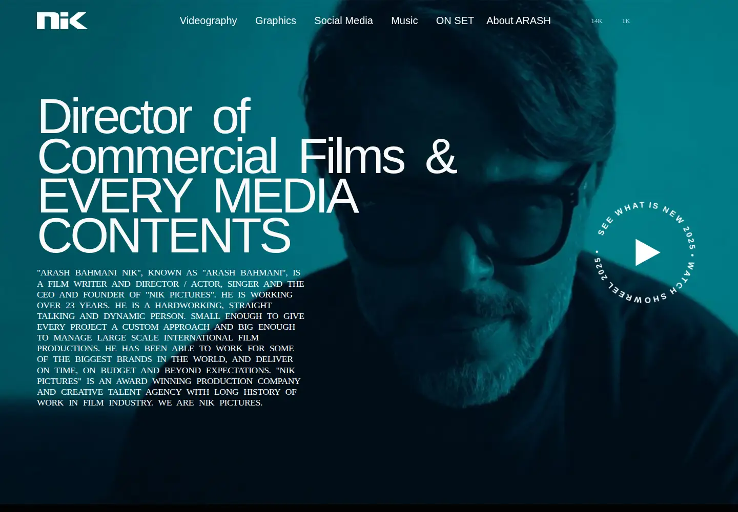 Captured homepage of arashbahmani.com in the current scan