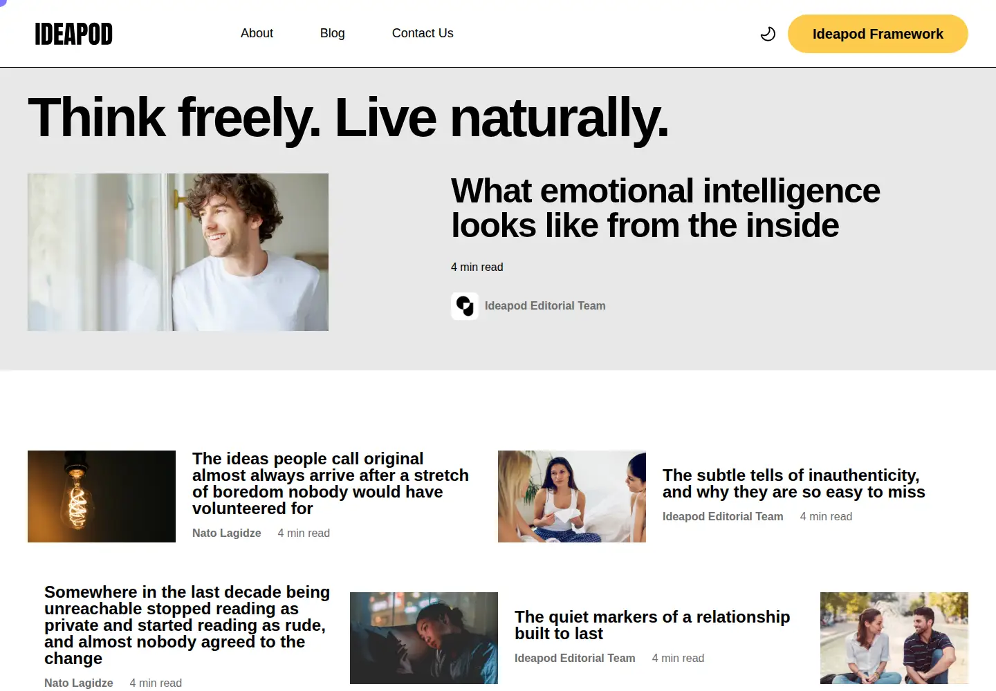 Captured homepage of ideapod.com in the current scan