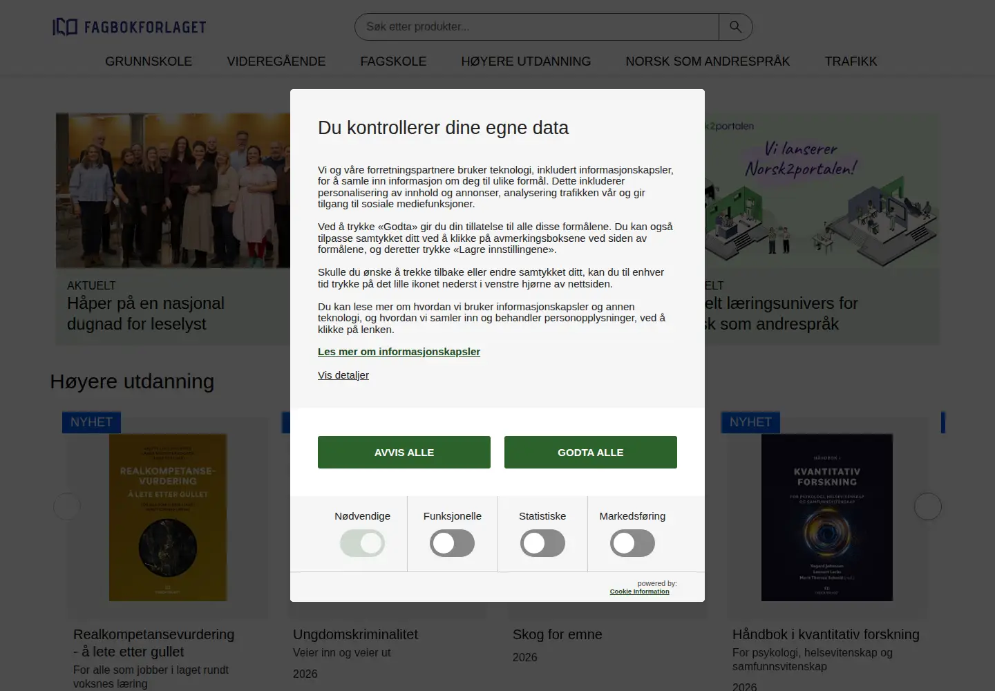 Screenshot of fagbokforlaget.no