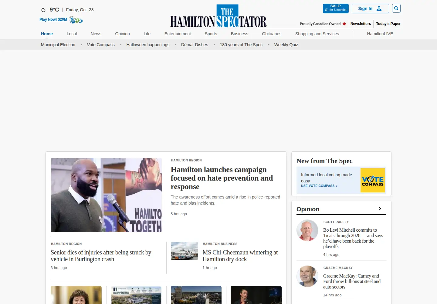 Screenshot of hamiltonnews.com