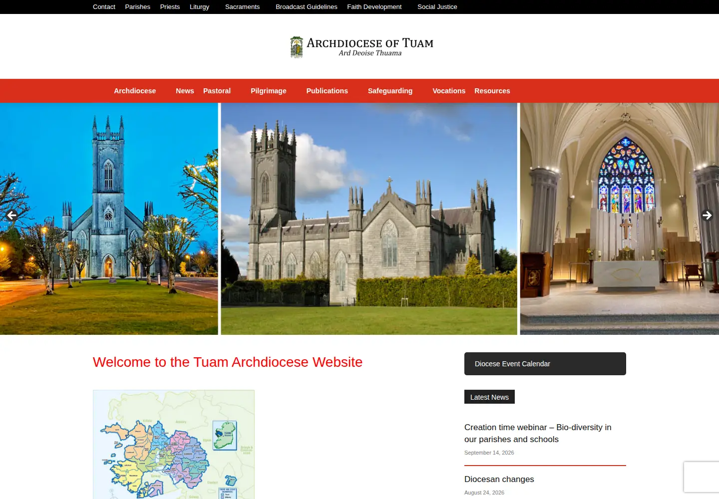 Screenshot of tuamarchdiocese.org