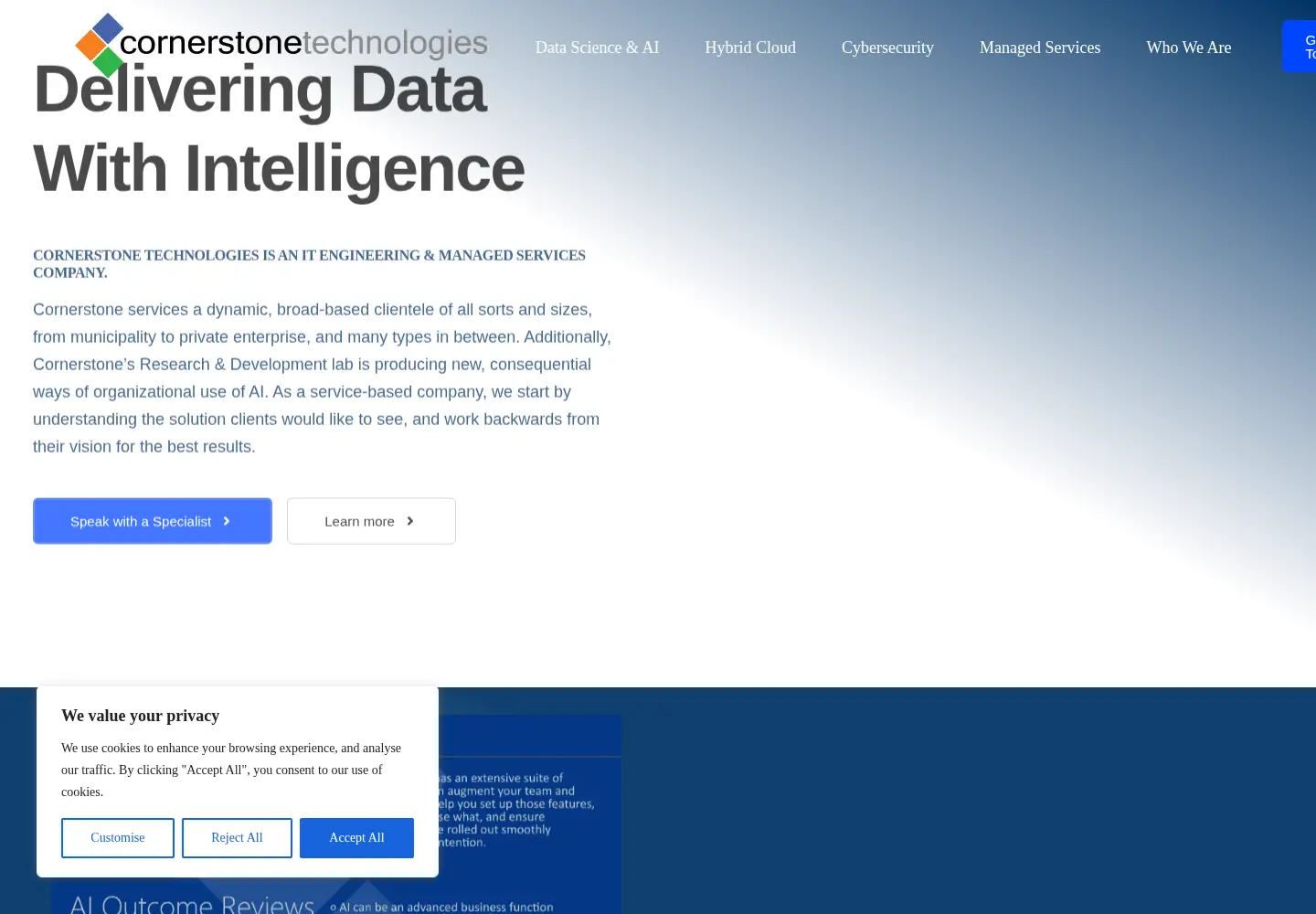 Screenshot of cornerstonetechnologies.com