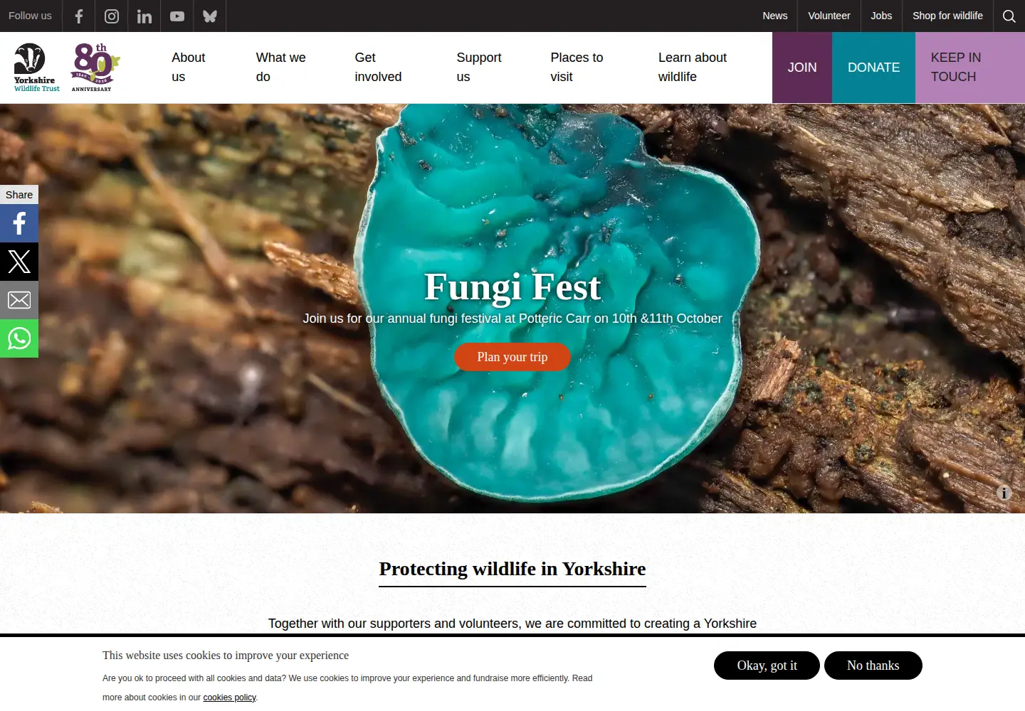 Screenshot of ywt.org.uk