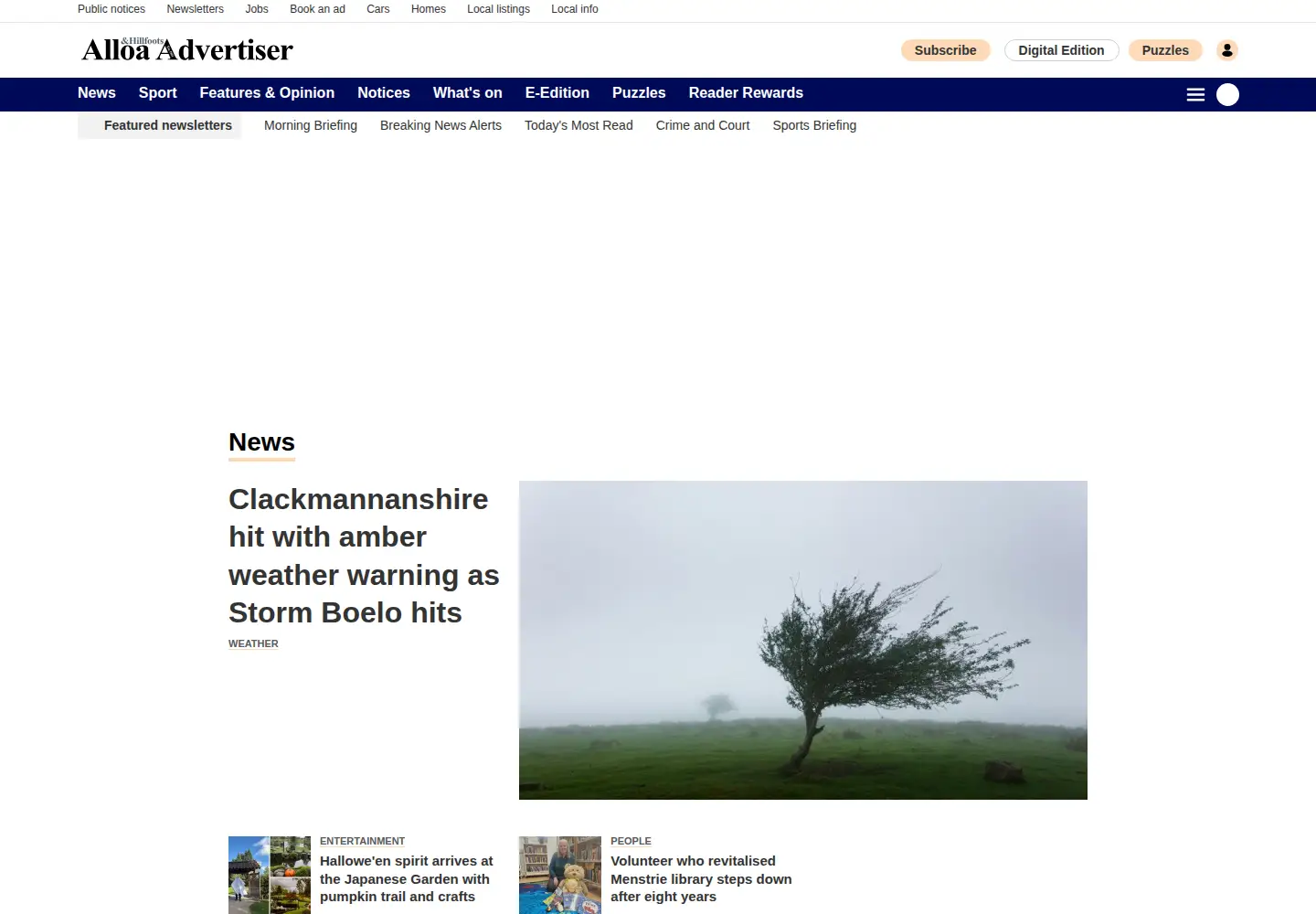Screenshot of alloaadvertiser.com