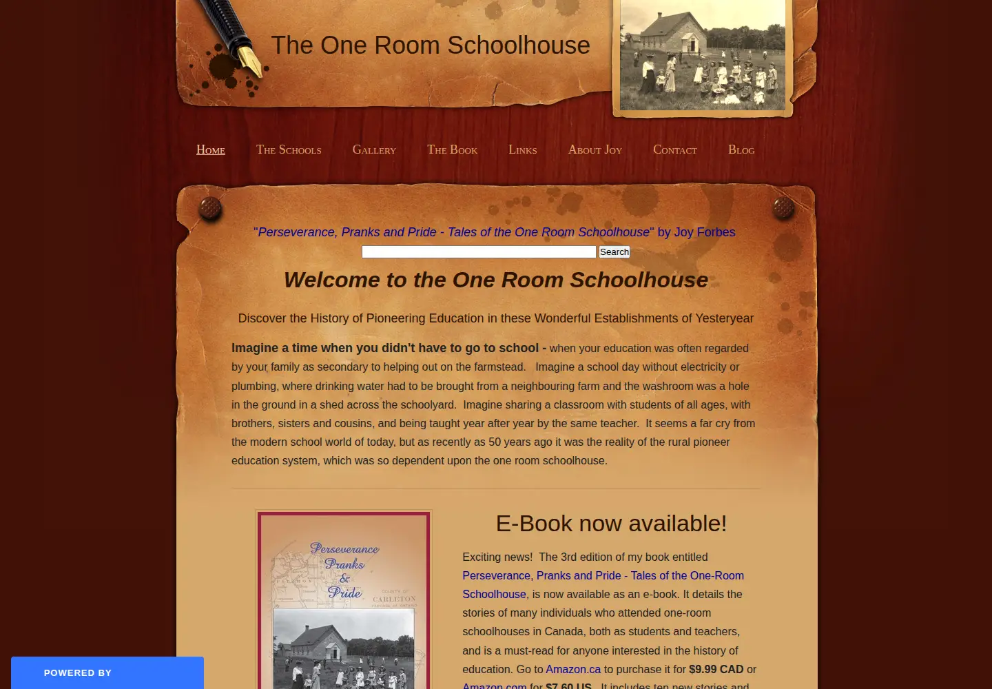 Screenshot of oneroomschoolhouses.ca