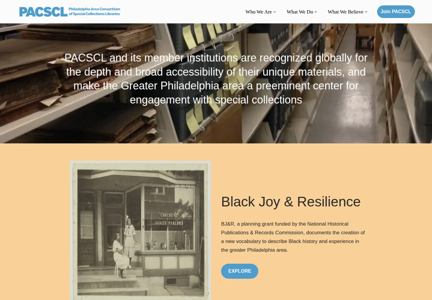 Captured homepage of pacscl.org in the current scan