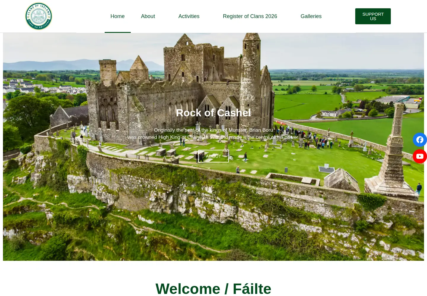 Captured homepage of clansofireland.ie in the current scan
