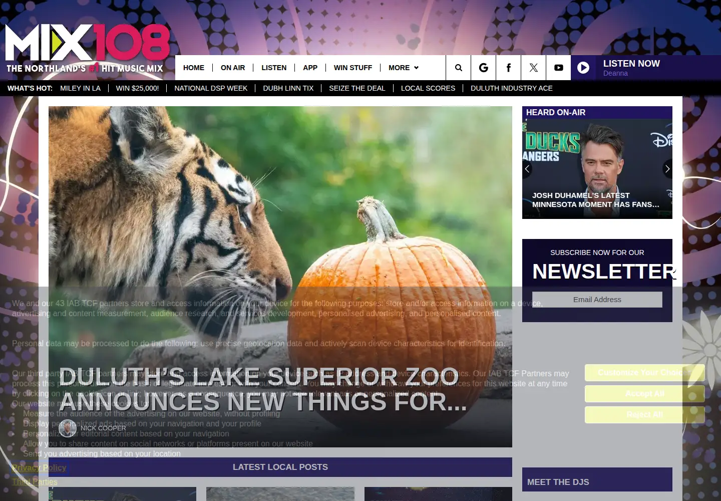 Screenshot of mix108.com