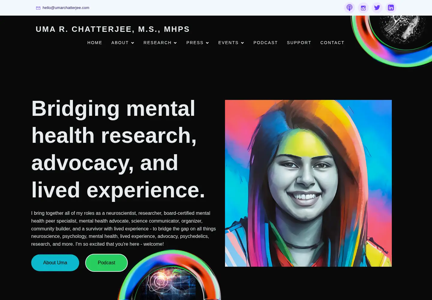 Screenshot of umarchatterjee.com