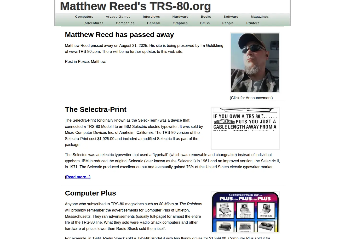 Screenshot of trs-80.org