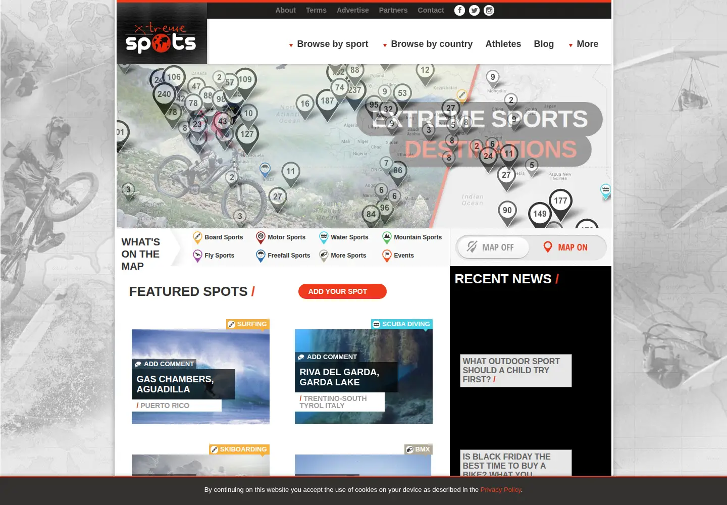 Captured homepage of xtremespots.com in the current scan