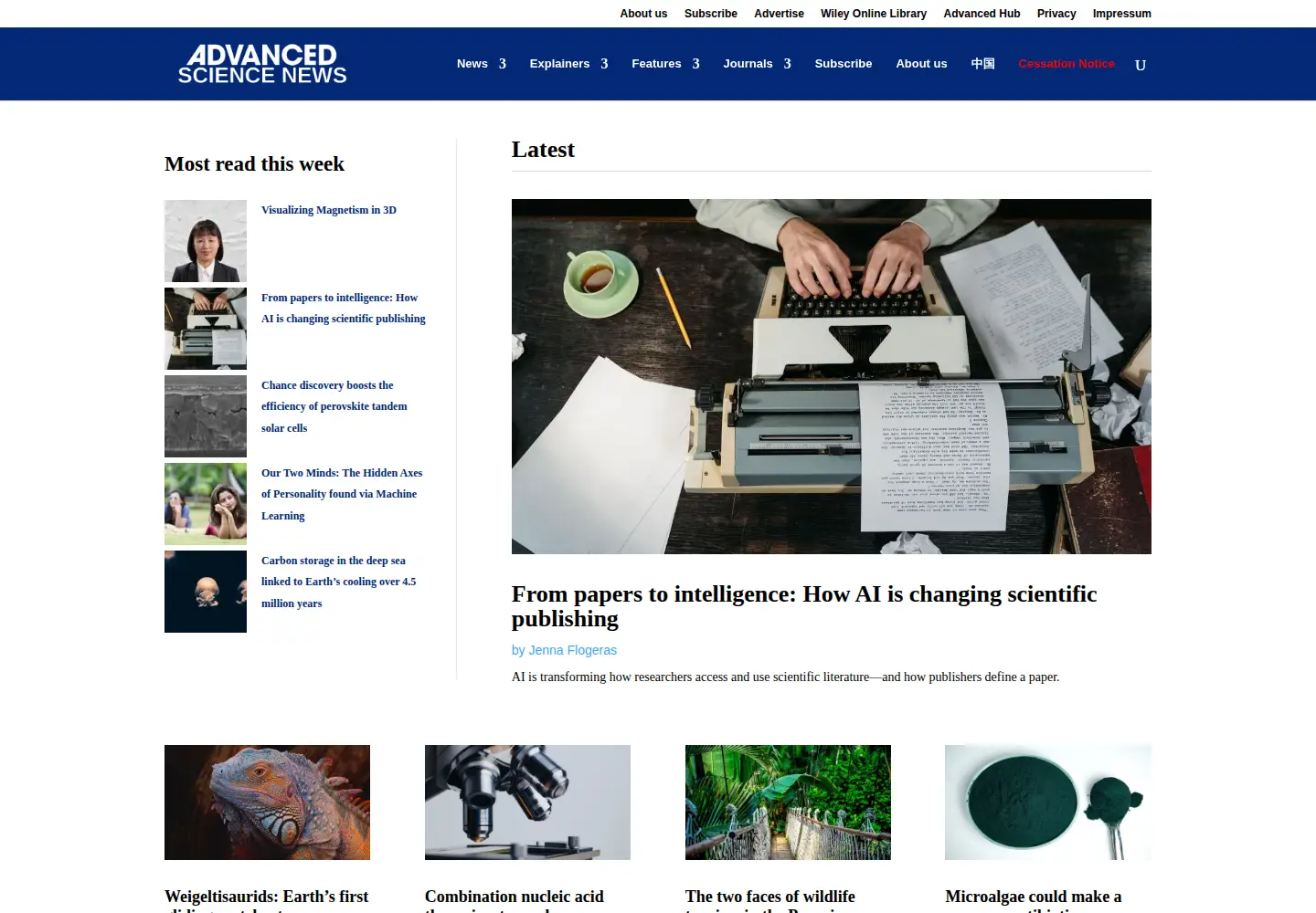 Captured homepage of materialsviews.com in the current scan