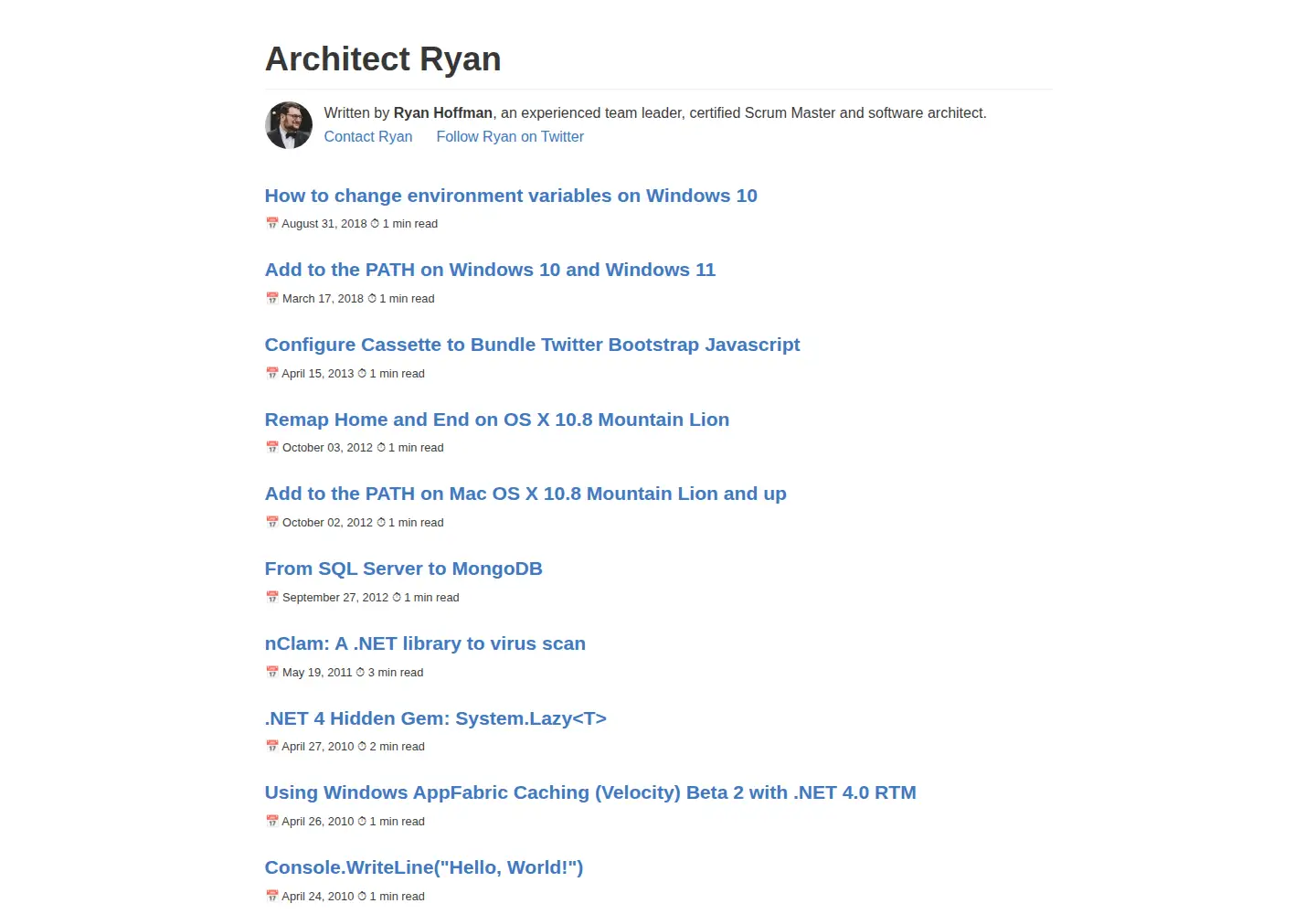 Screenshot of architectryan.com
