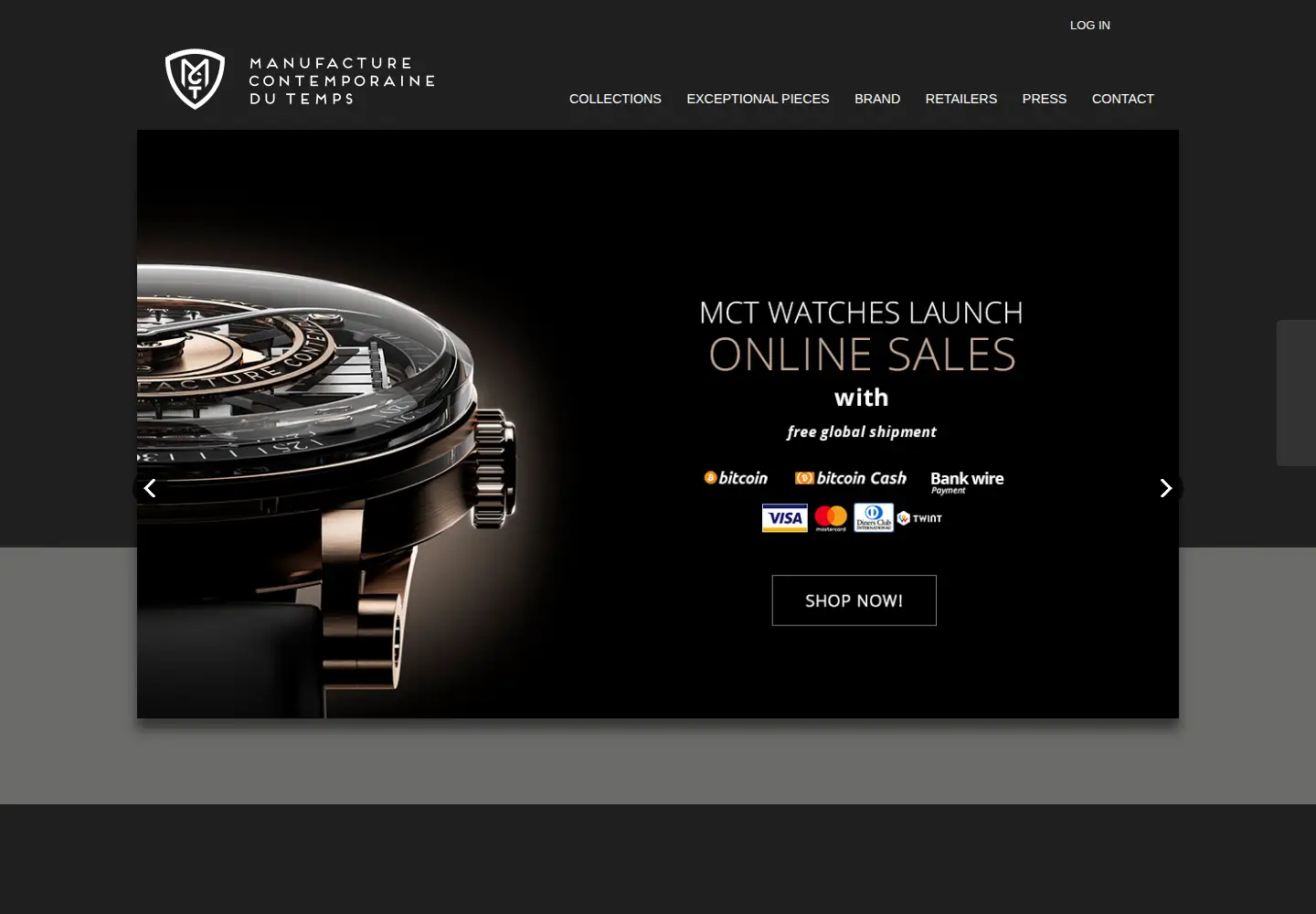 Screenshot of mctwatches.com
