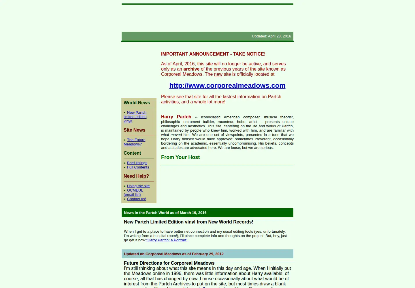 Screenshot of corporeal.com
