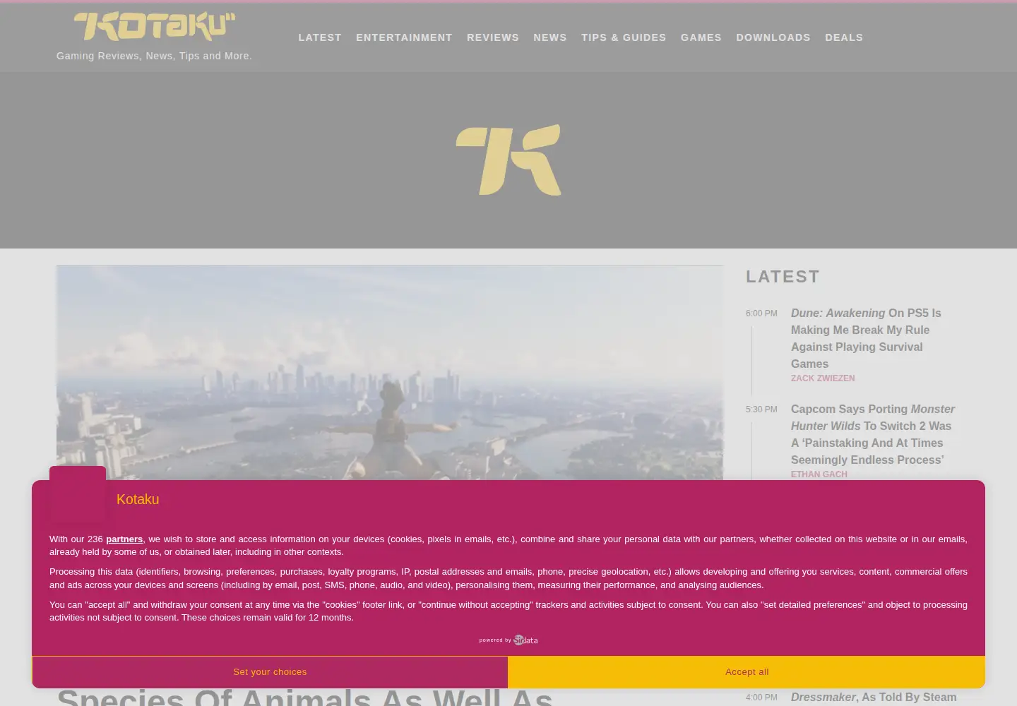 Screenshot of kotaku.com