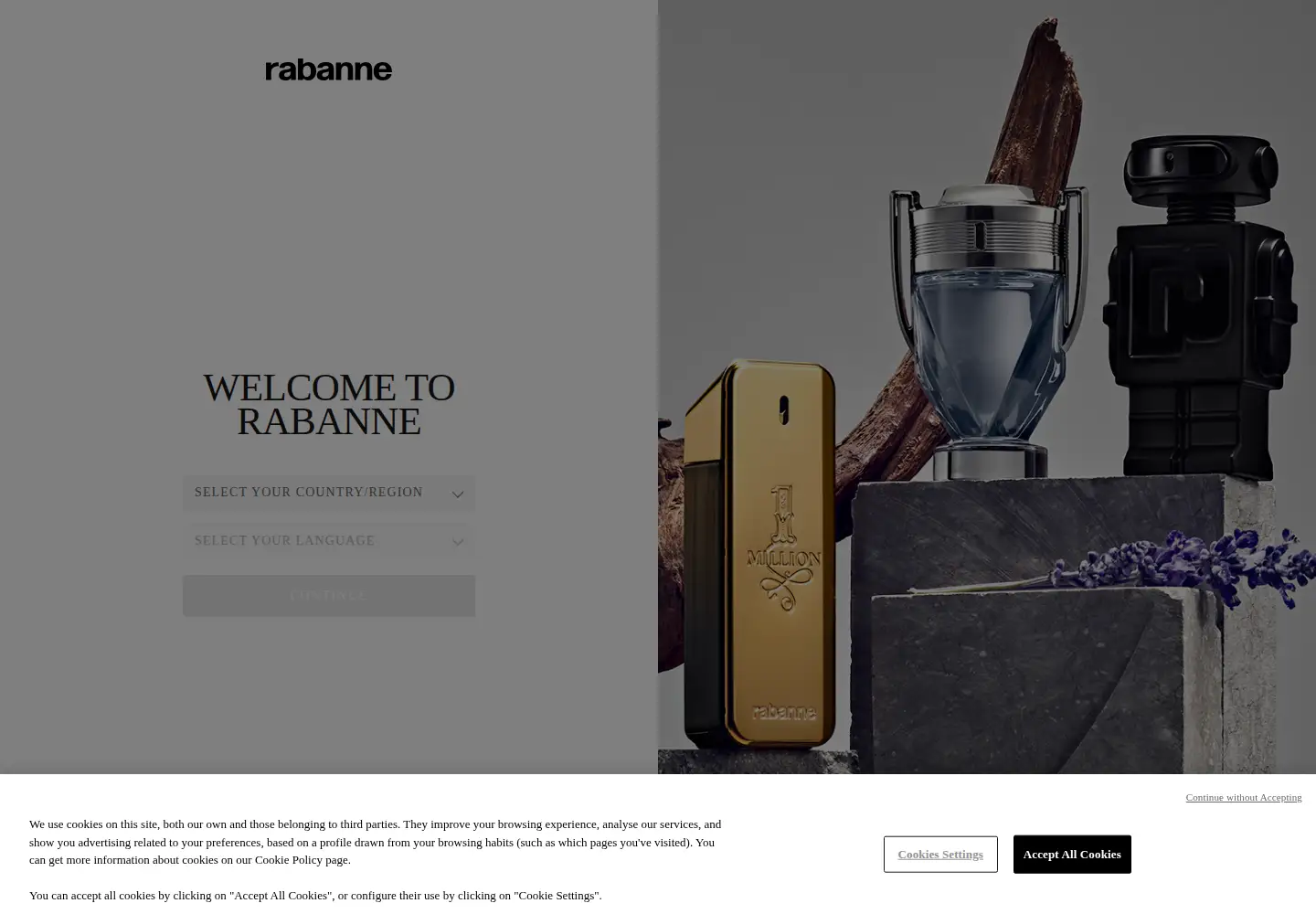 Captured homepage of pacorabanne.com in the current scan