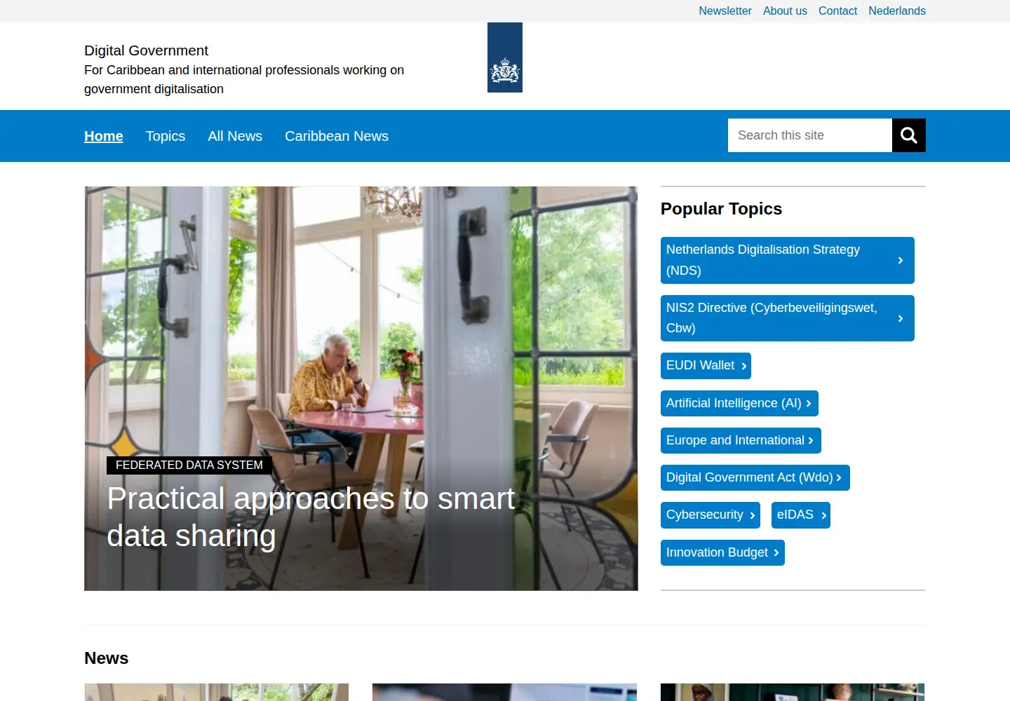 Captured homepage of nldigitalgovernment.nl in the current scan