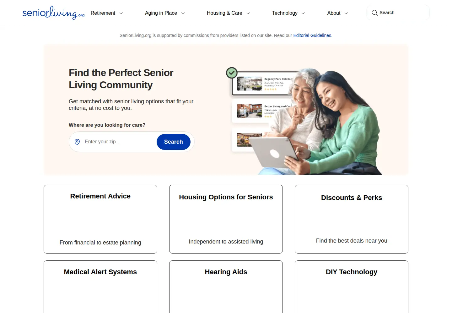 Screenshot of seniorliving.org