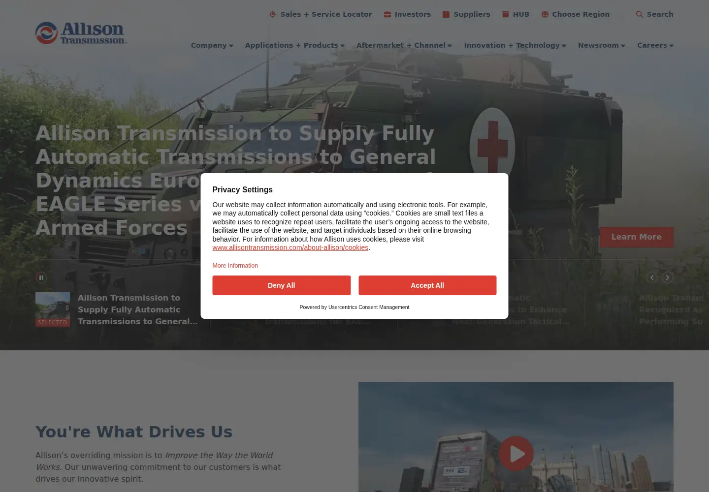 Screenshot of allisontransmission.com