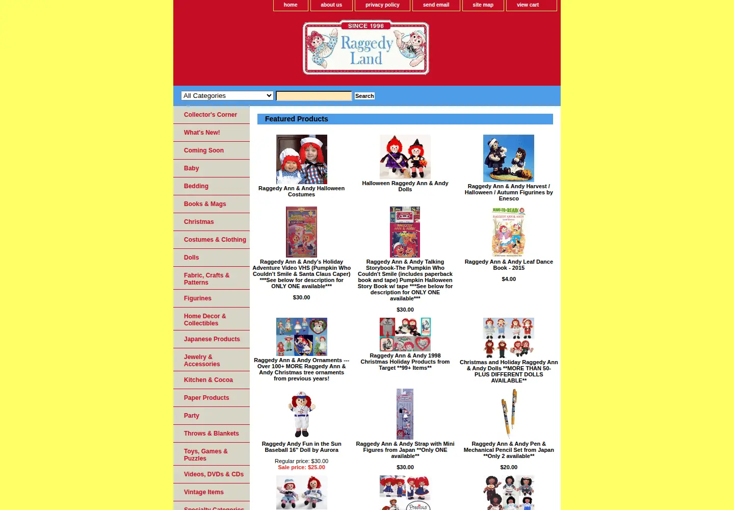Screenshot of raggedy-ann.com