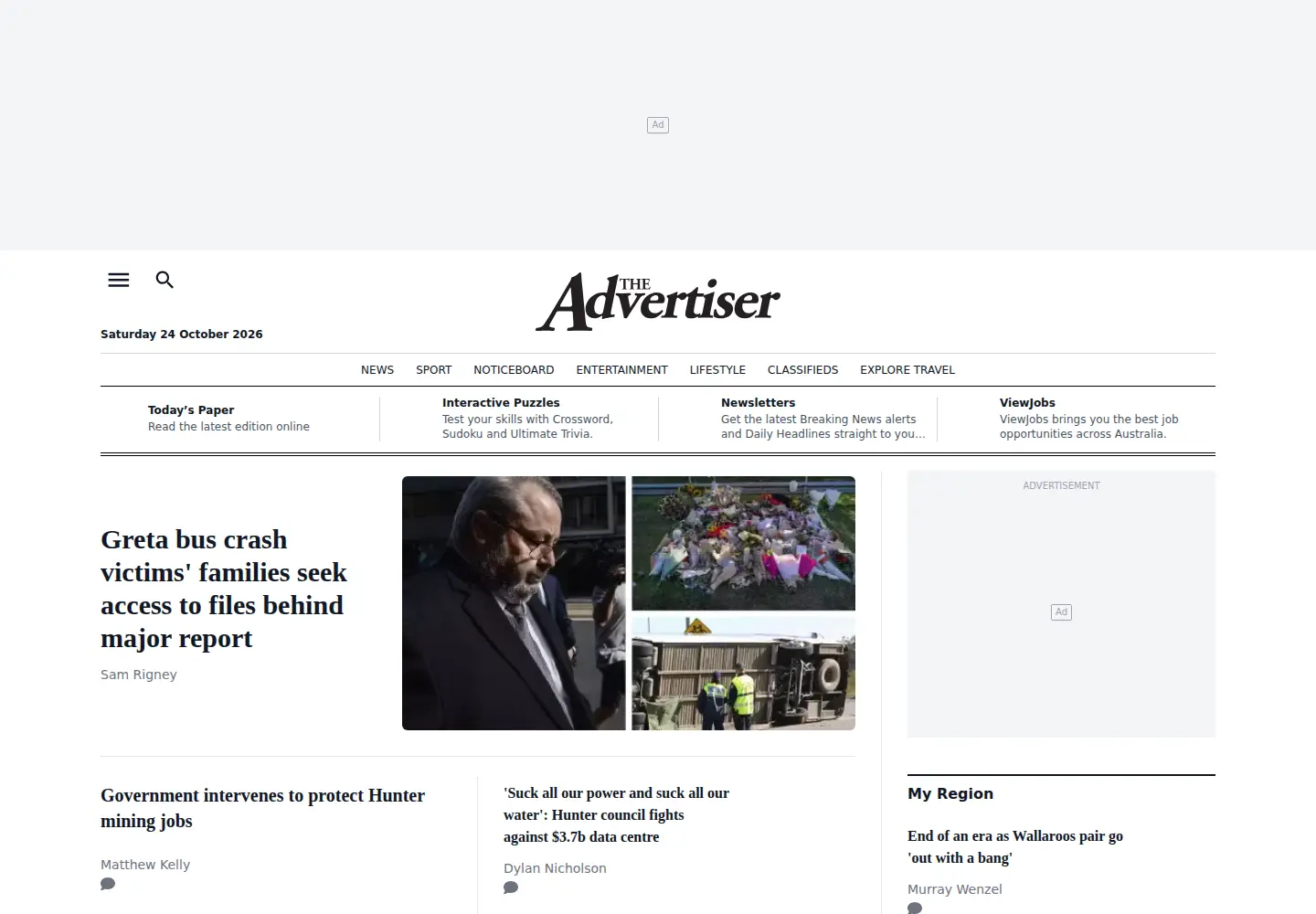 Screenshot of cessnockadvertiser.com.au